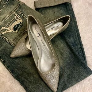 Katy Perry Collections Metallic Silver Flats
